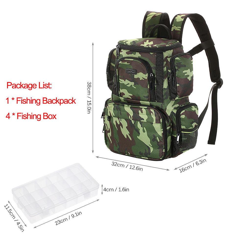 Thumbnail: Lixada Fishing Backpack Waterproof Fishing Lures Reel Bag Adjustable Straps Fish