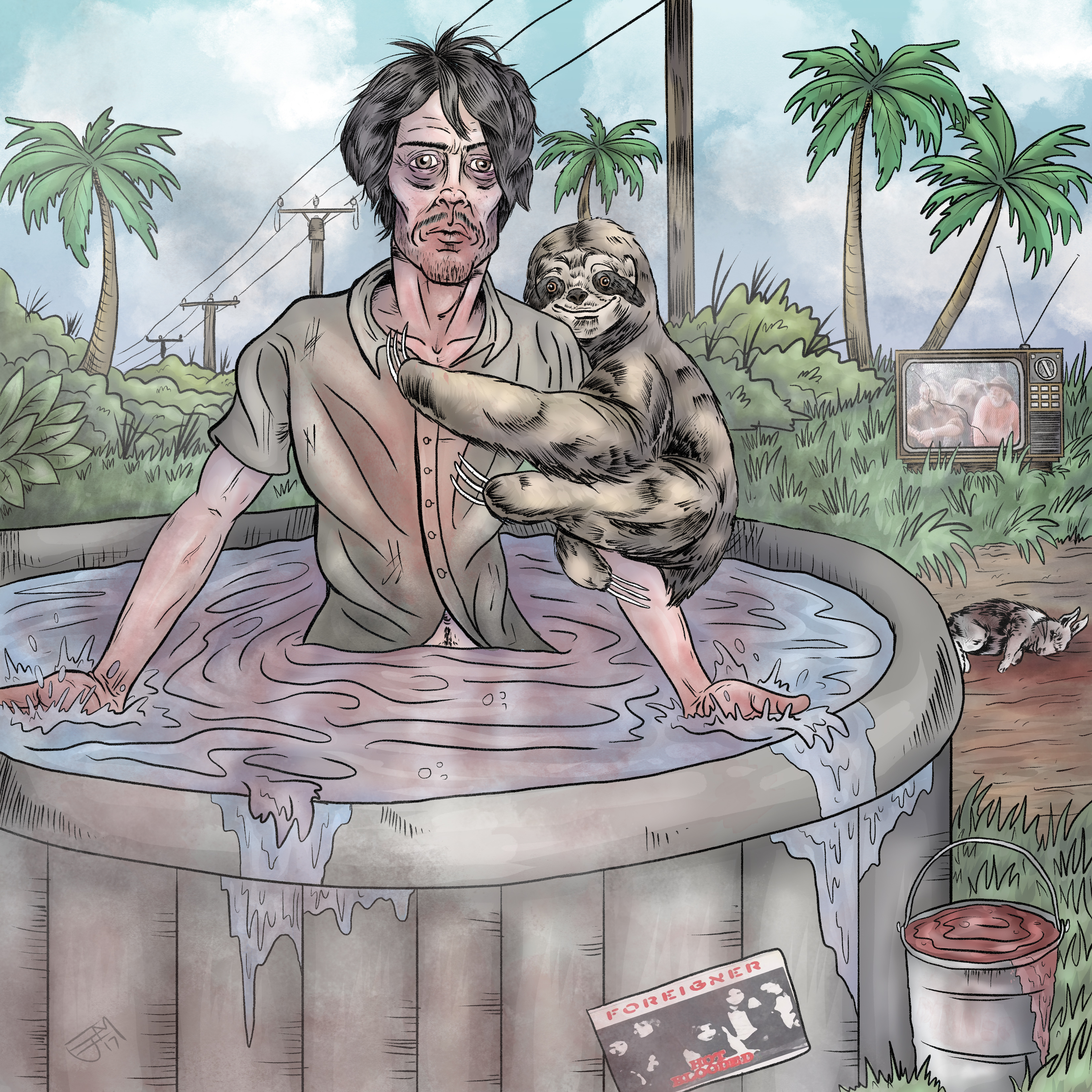 Richard Chase with a Cute Sloth