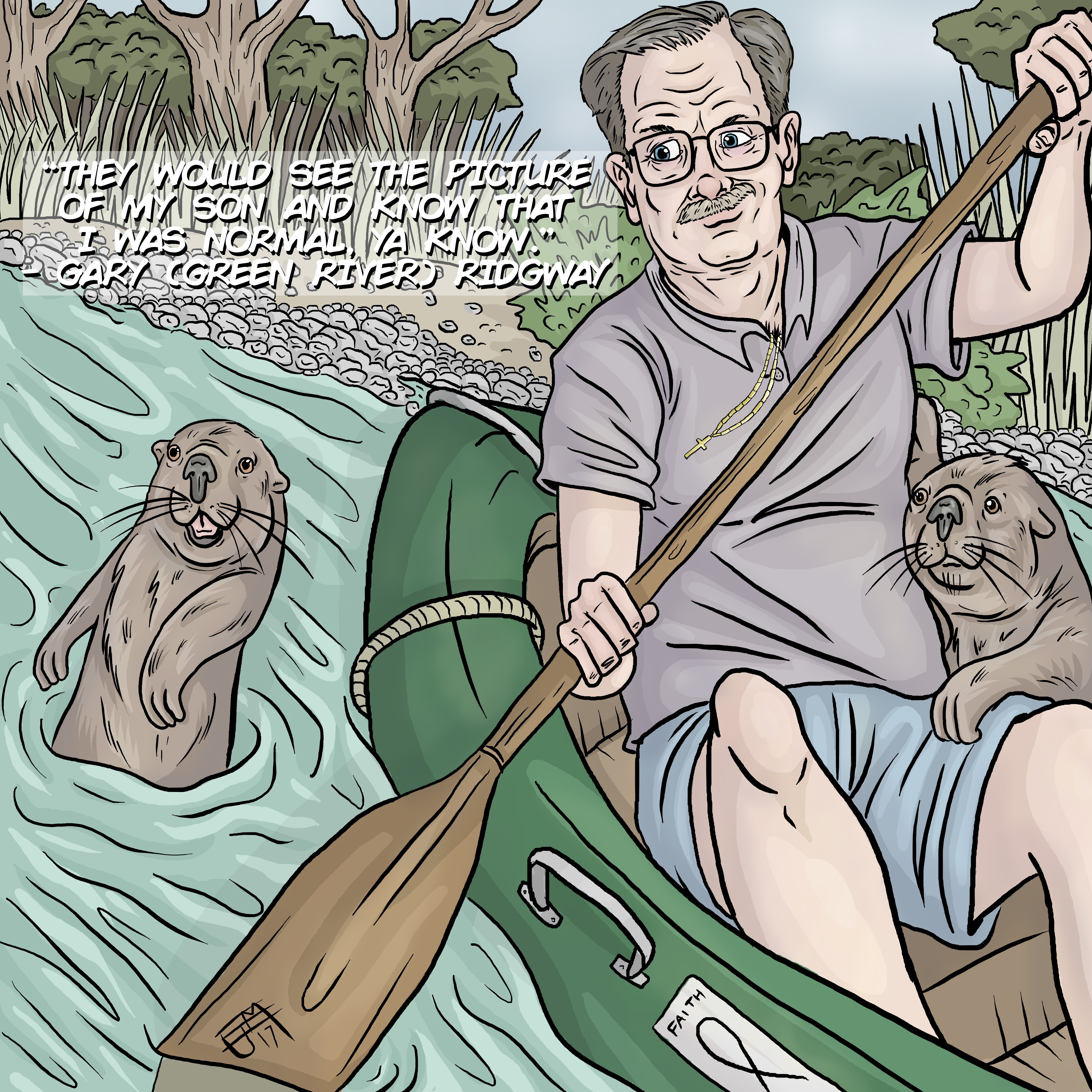 Gary Ridgway with Friendly Otters