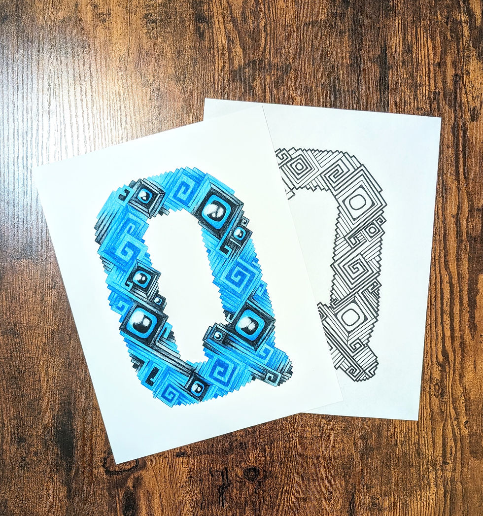 Miniature : Monstrous Letter Q Print