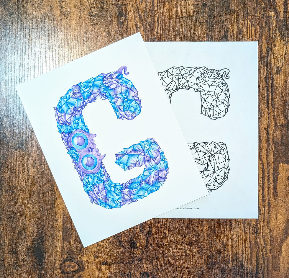 Thumbnail: Monstrous Letter G Print