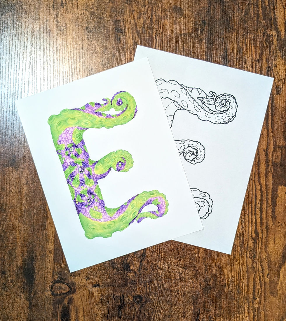 Miniature : Monstrous Letter E Print