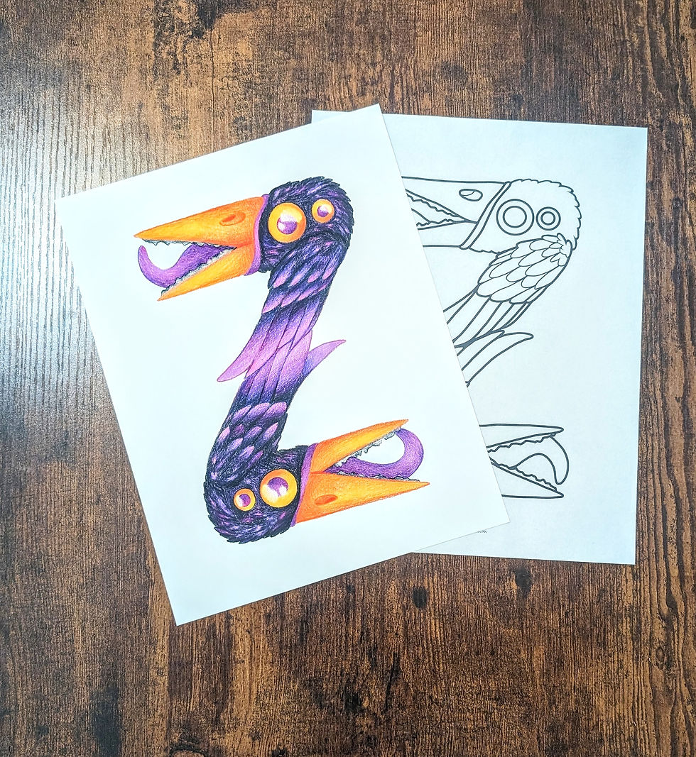 Miniatura: Monstrous Letter Z Print