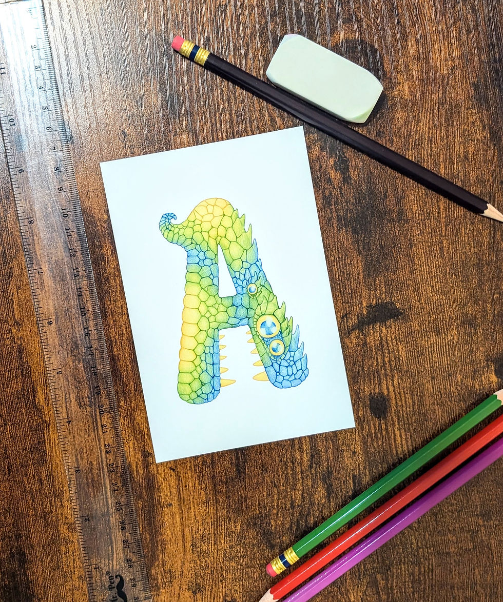 Thumbnail: Monstrous Alphabet Mini Prints