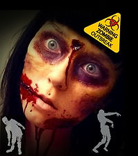 En zombie ifrån ett zombieescape event