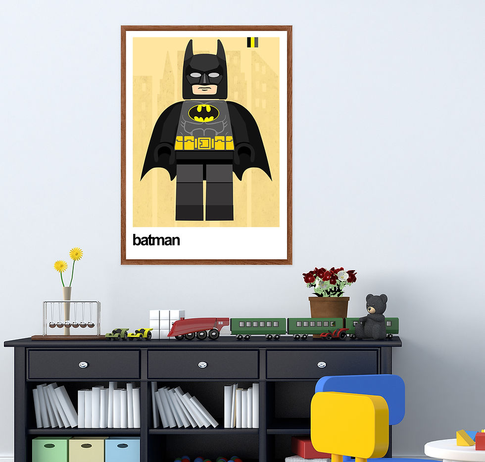 Thumbnail: Lego Batman Poster, Superhero Wall Art for Boys, Superhero Kids Bedroom Poster