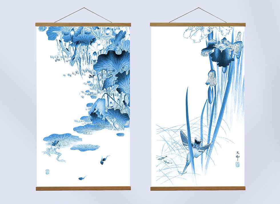 Thumbnail: Artwork for dining room, Japanese Canvas Prints and Wooden Hanger Art