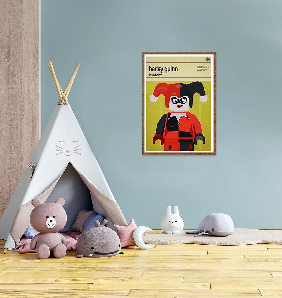 Thumbnail: Lego Superhero Wall Art, Kids Bedroom Poster, Lego Harley Quinn Poster