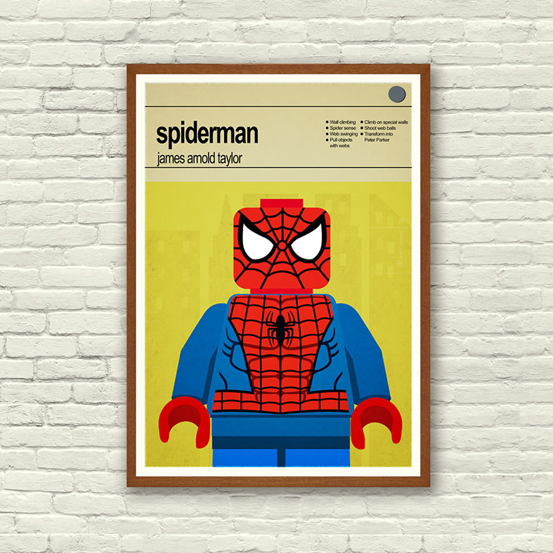 Thumbnail: Lego Superhero Wall Art, Spiderman Poster, Boys Bedroom Posters, Kids Decor