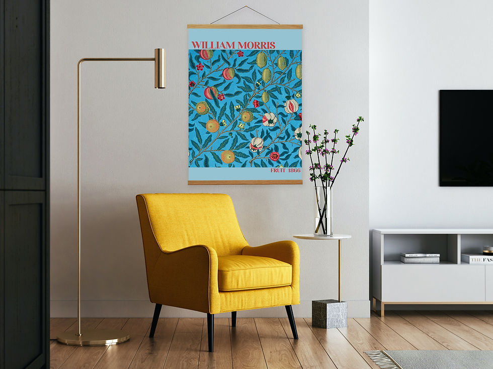 Thumbnail: William Morris Canvas Hanging and Wooden Hanger Art Frame, A4/A5 Arts & Crafts