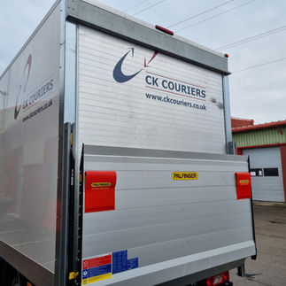 Luton van with tail lift.