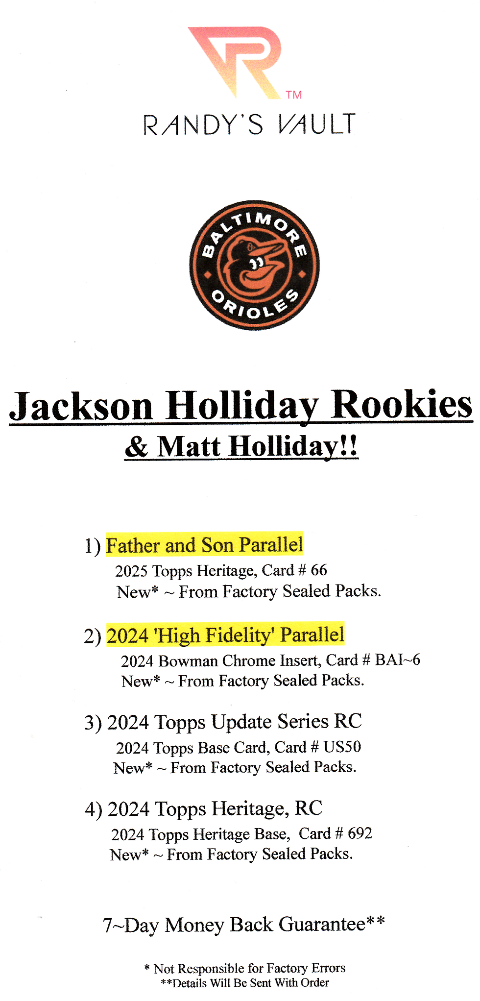 Thumbnail: ORIOLES ~ Holliday Bundle