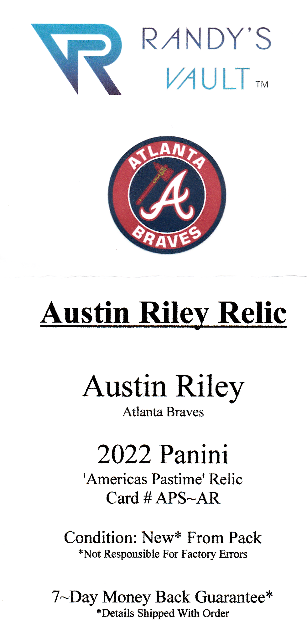 Thumbnail: BRAVES ~ Austin Riley Relic