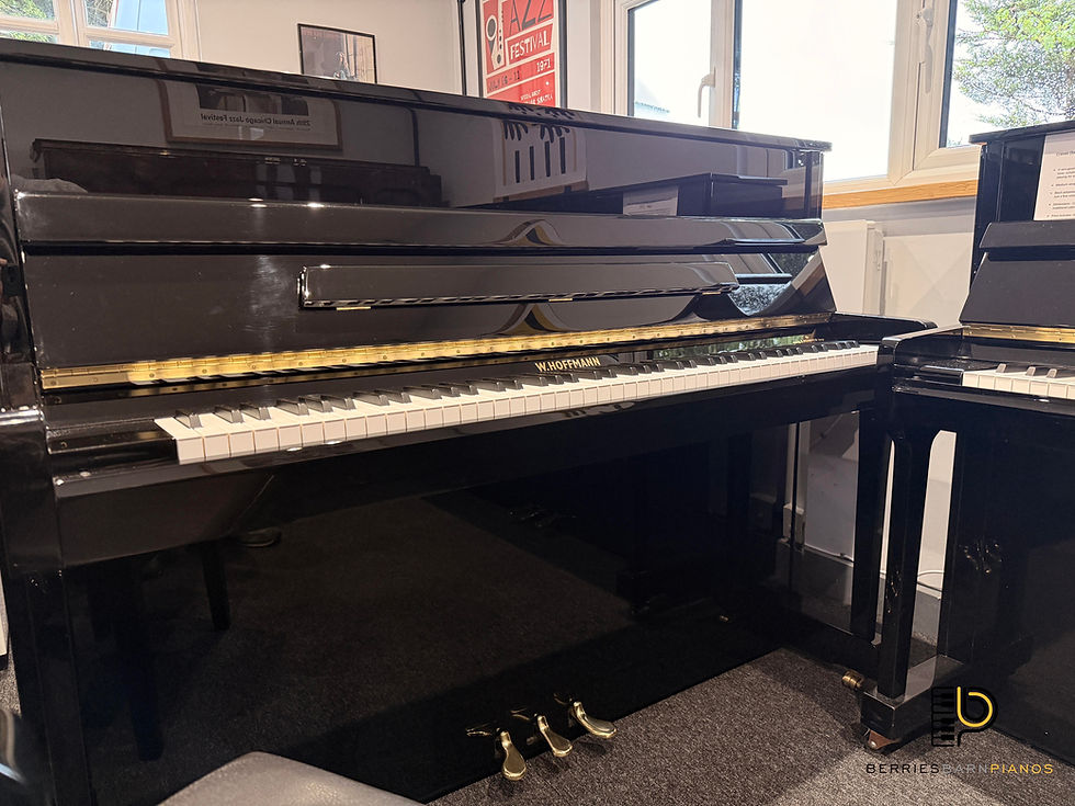W. Hoffmann V112 (By Bechstein) Upright Piano in Polished Black Case