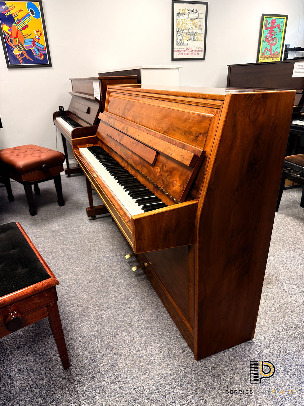 Thumbnail: W. Hoffmann Small Upright Piano in Burr Walnut