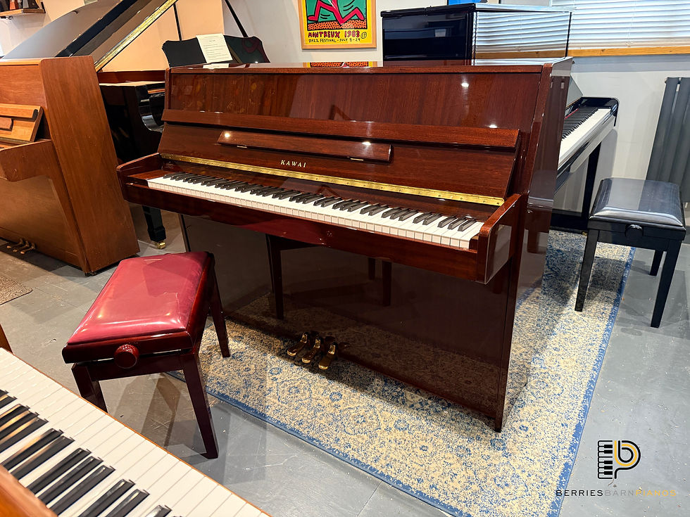 Kawai KX10 Small Upright Piano - Polished Mahogany