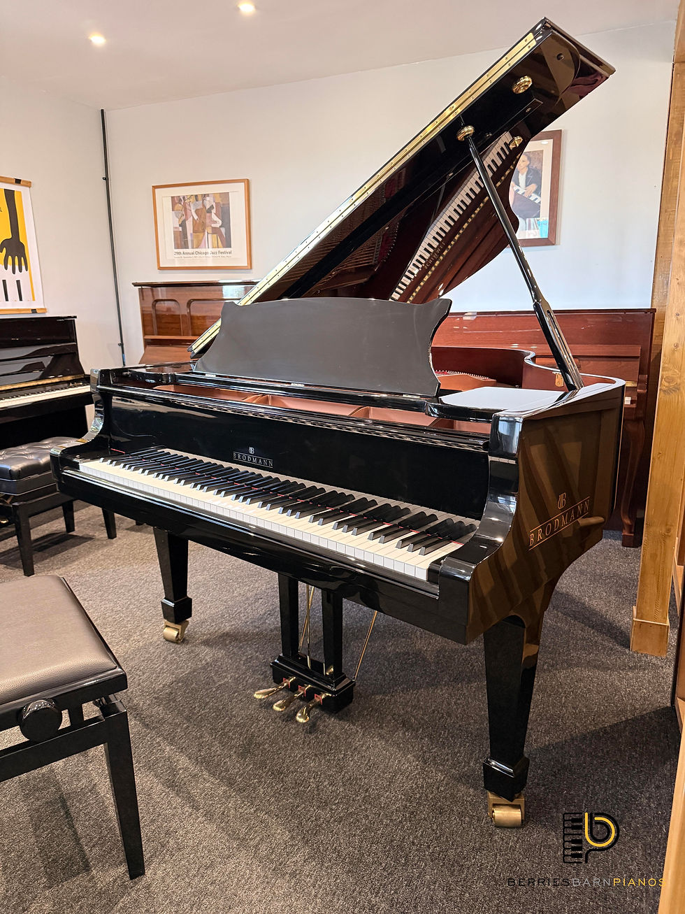 Brodmann BG162 Baby Grand Piano in Polished Ebony / Black Gloss