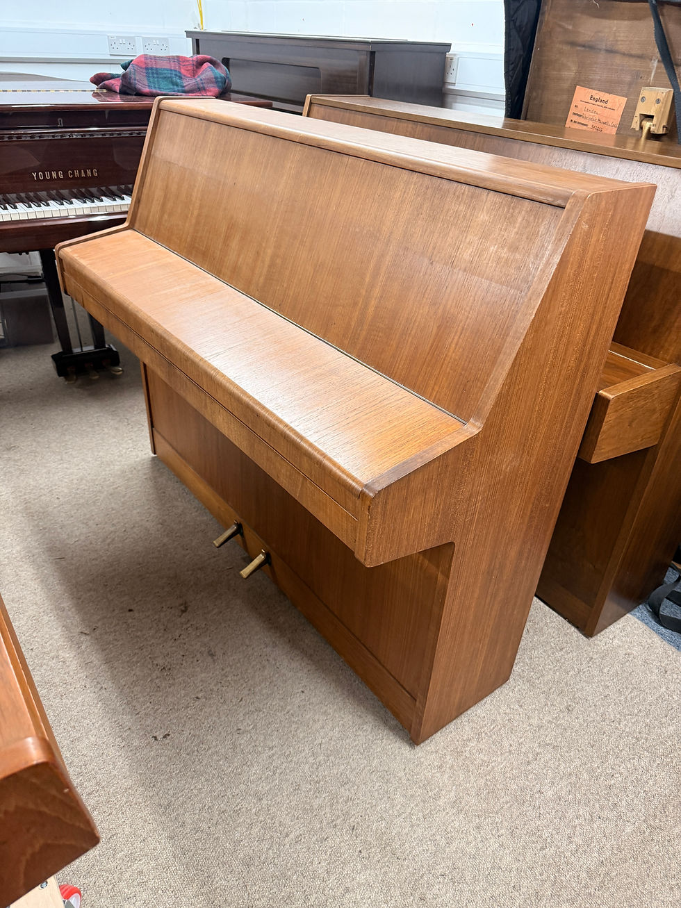 Thumbnail: 1970s Morley / Kemble Small Upright Piano in Teak - Made in England