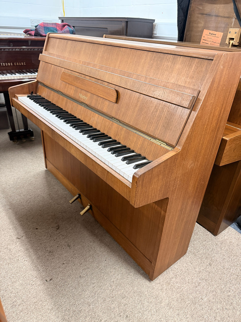 Thumbnail: 1970s Morley / Kemble Small Upright Piano in Teak - Made in England