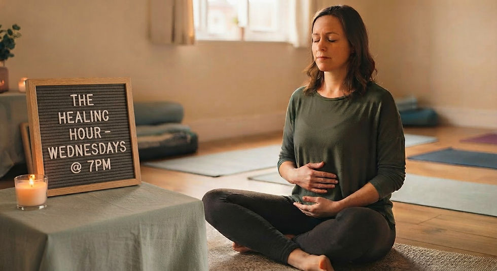 woman breathing out stress