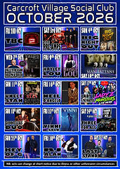 October 2026 live acts at Carcroft Club