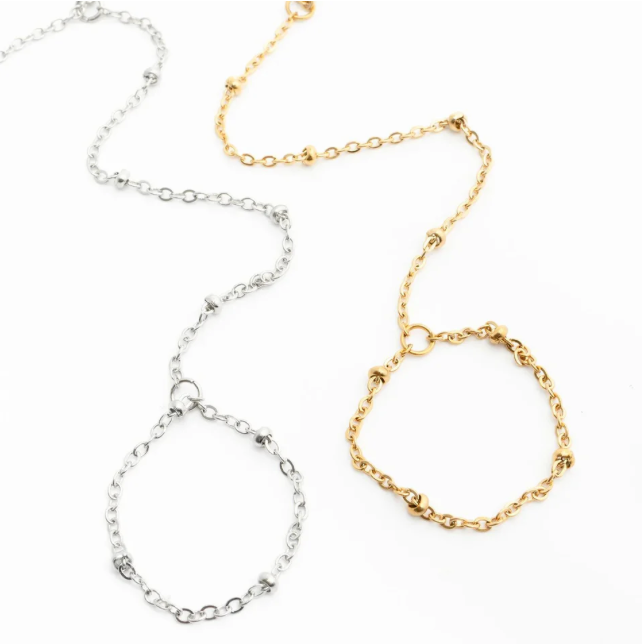 Delicate Ball Hand Chain - Gold