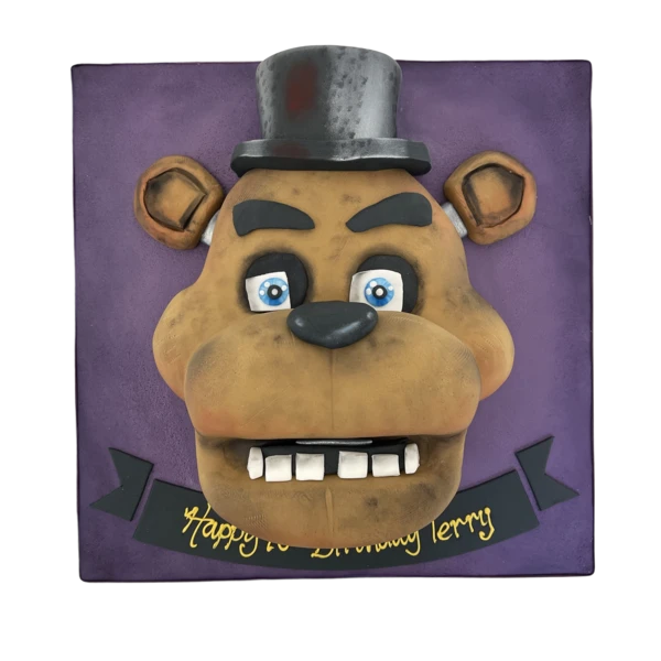 Bespoke Five Nights at Freddy's Bear cake with detailed character design, crafted in Solihull, West Midlands.
