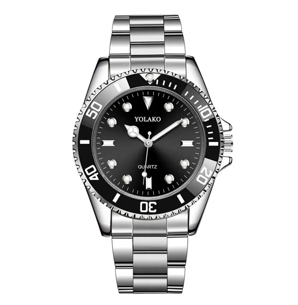 Miniaturbild: Herren Quarz-Chronograph aus Edelstahl mit Schwarzen Zifferblatt