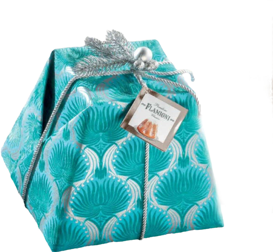 Luxury Pandoro Cake 1kg – Authentic Italian Christmas Cake in Turquoise Wrapping