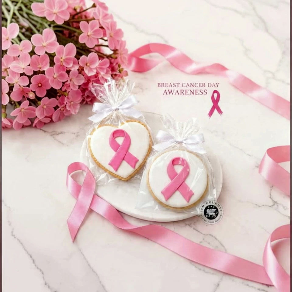 Thumbnail: Breast Cancer Awareness Day Cookie Handmade 50 pieces IFM Dubai