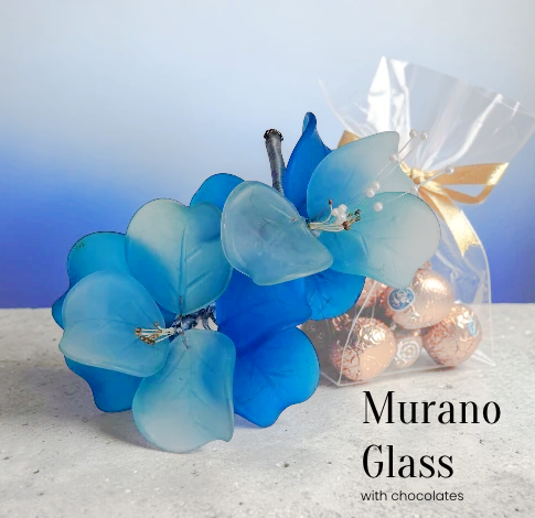 Murano Glass Flowers and Chocolate Gift | IFM Gourmet Dubai UAE
