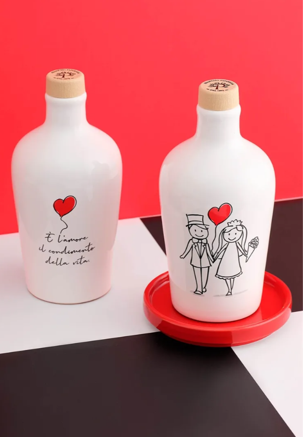 縮圖：Handmade Ceramic Jar Newlyweds with Extra Virgin Olive Oil 250ml