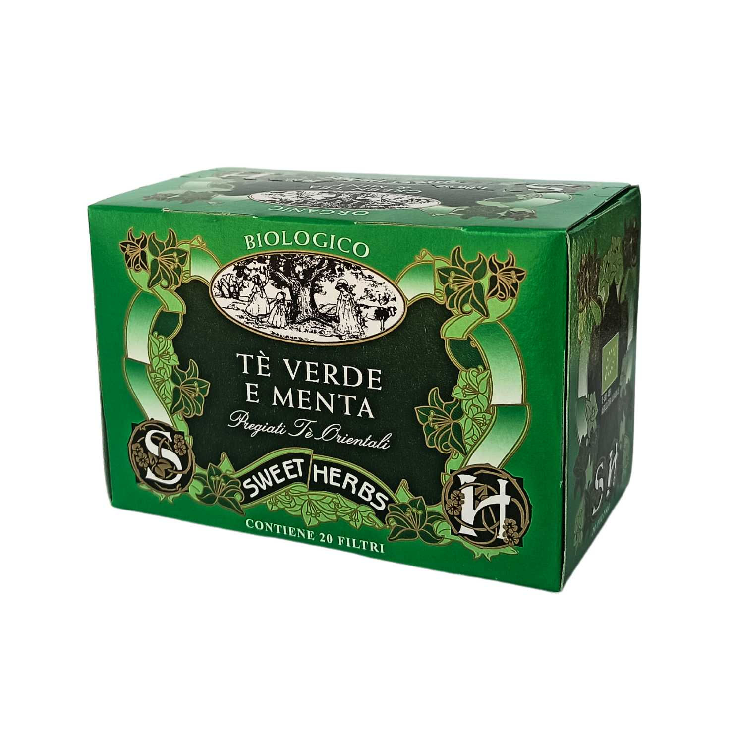 Green Organic Herbal Tea With Mint - Sweet Herbs 20 Filters