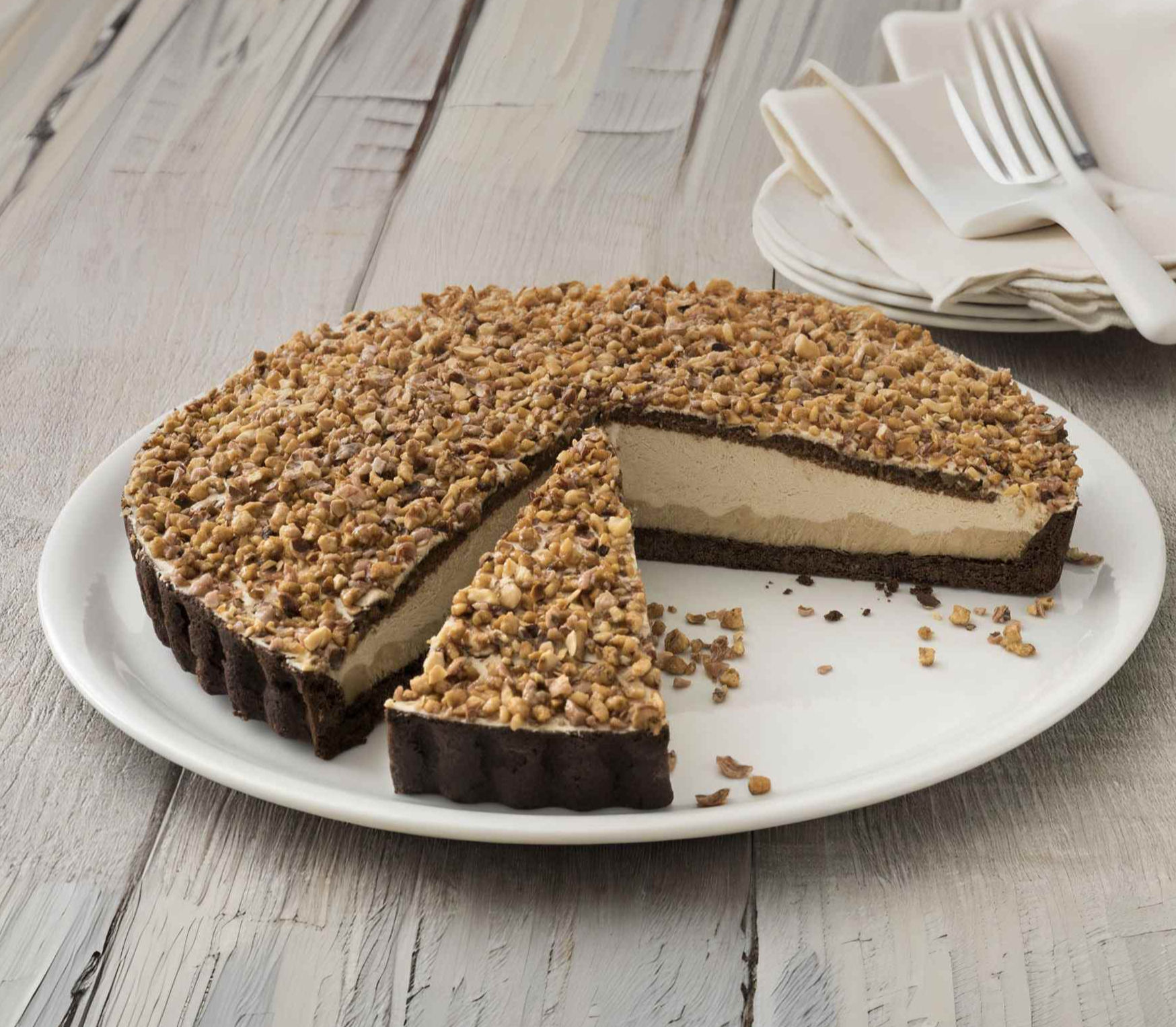 Chocolate pastry cake with cream at IFM Gourmet Dubai