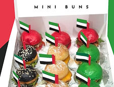 Mini Buns Bread Coloured in Dubai UAE flag