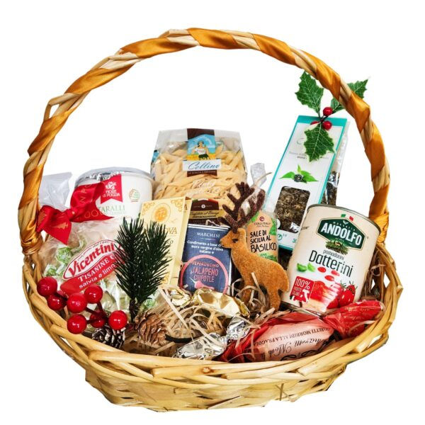 Hamper Santa Food in Basket Gift
