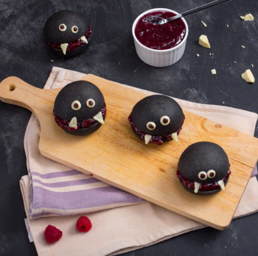 थंबनेल: Mini Buns Brioche Coloured Black Halloween