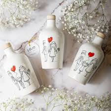 Handmade Ceramic Jar Newlyweds with Extra Virgin Olive Oil 250ml
