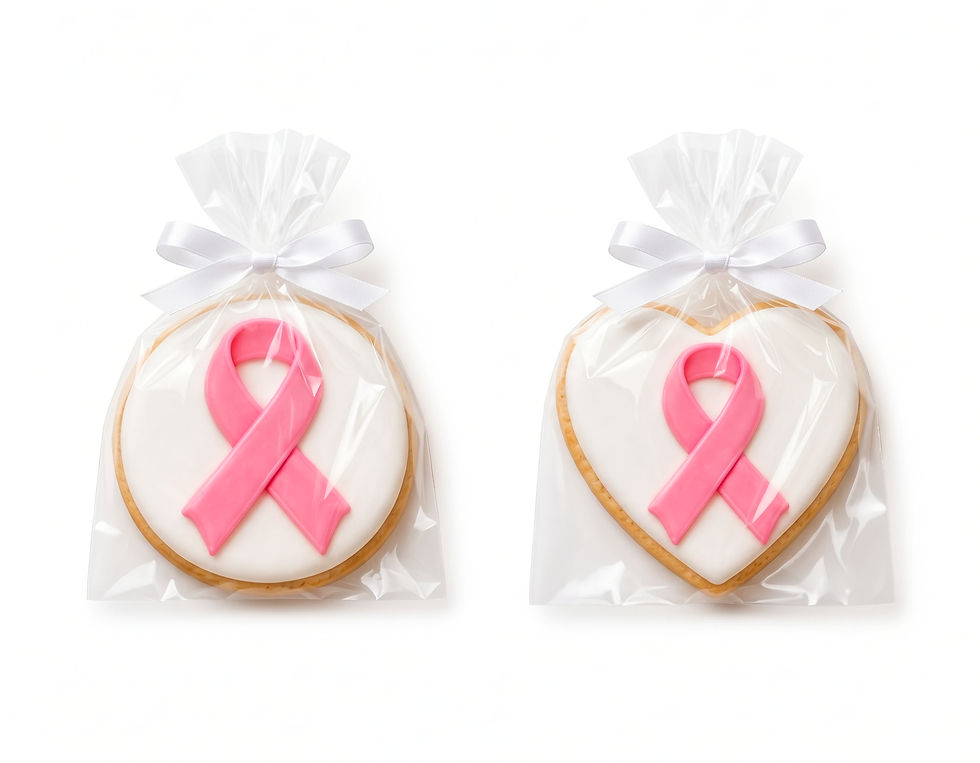 Thumbnail: Breast Cancer Awareness Day Cookie Handmade - 50 pieces round or heart shaped at IFM Dubai