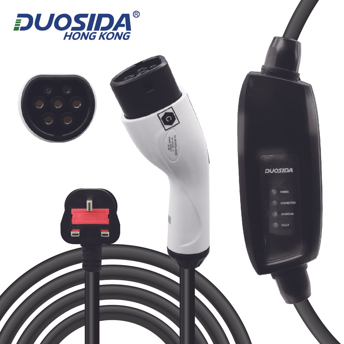 Duosida 1-Phase 16A BS Plug Type 2 Portable Charger (5M)
