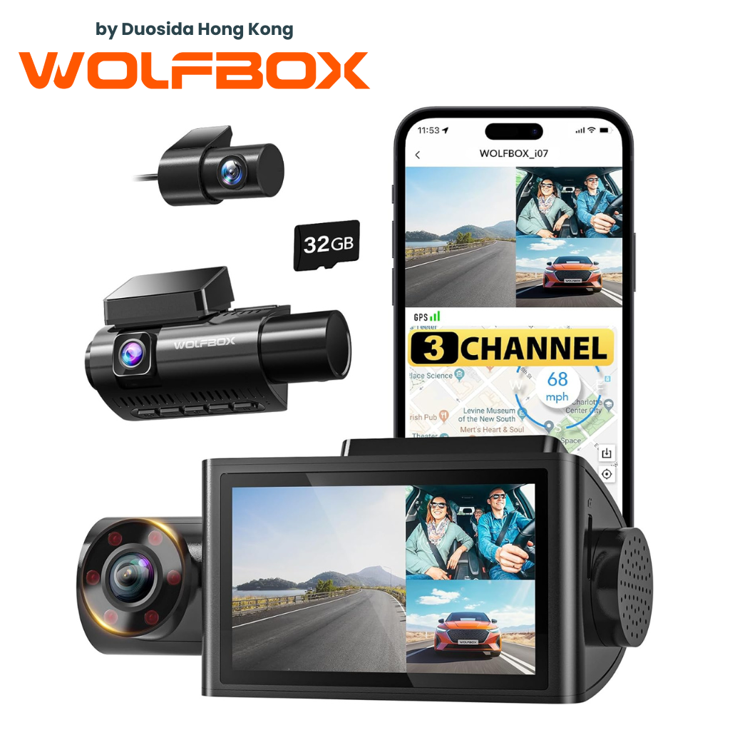 WOLFBOX i07 3 Channel Dash Cam 行車記錄儀