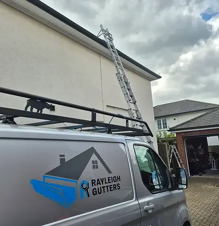 Reparing Marley gutters on a house in Essex