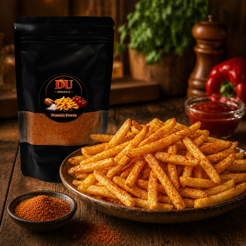 Gewürzzubereitung DU-Original – Pommes Power auf Teller