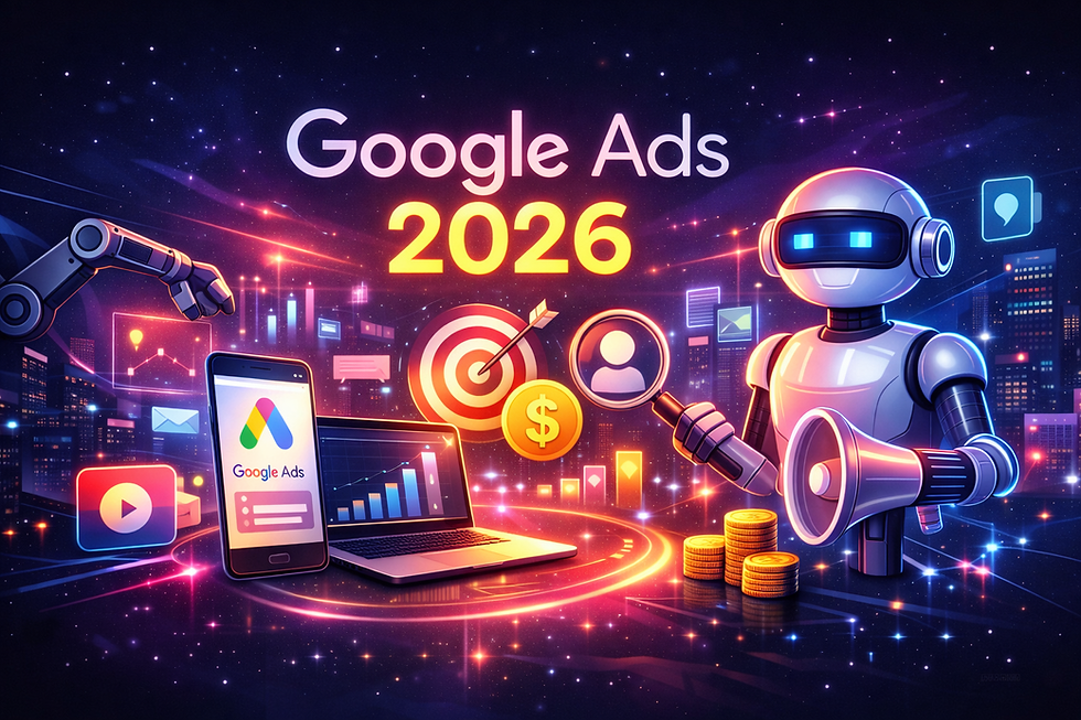 Le robot de l'agence Optimiz montre différents appareils associés à Google Ads