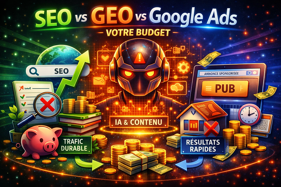 SEO vs GEO vs Google Ads, quoi choisir selon votre budget?