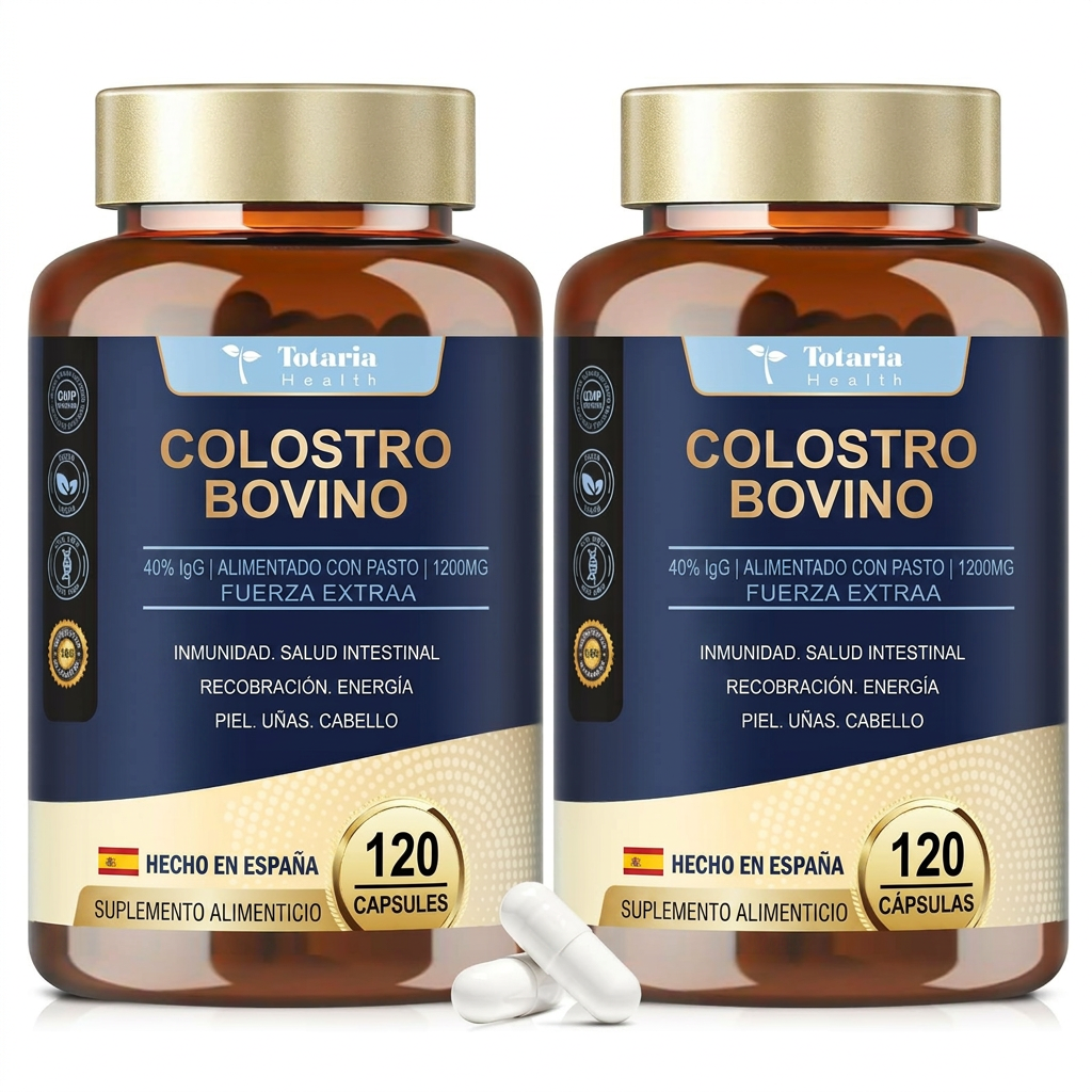 (2 paquetes) Suplemento de cápsulas de calostro bovino – Procedente de granjas d