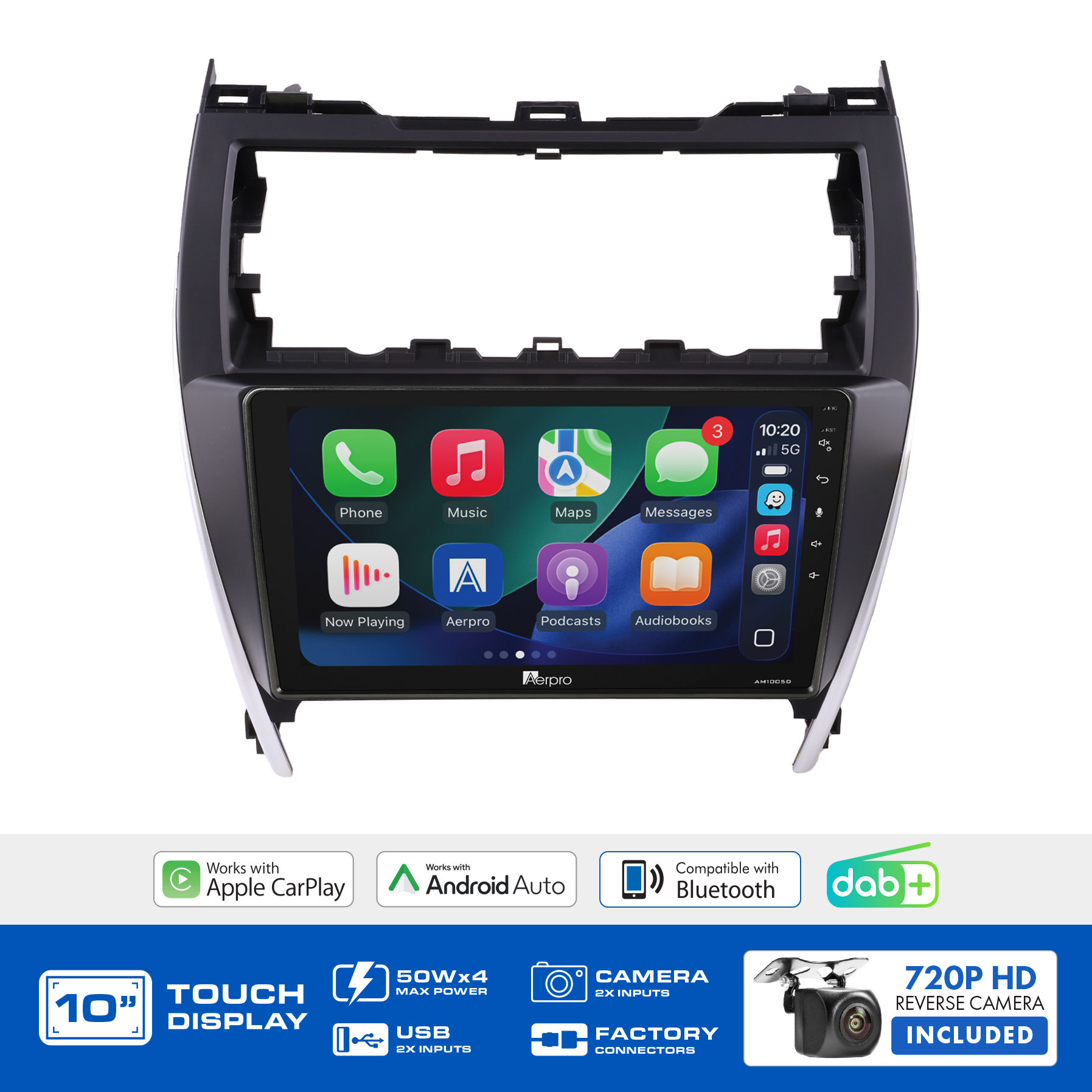 AMDTO44 10" MULTIMEDIA RECEIVER TO SUIT TOYOTA CAMRY 2012-2017