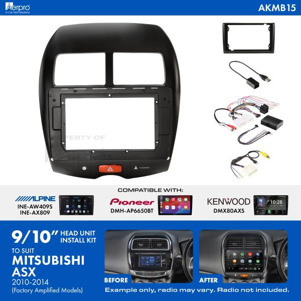 AKMB15 Install kit to suit 9/10 inch to suit Mitsubishi asx rockford 2010-2013