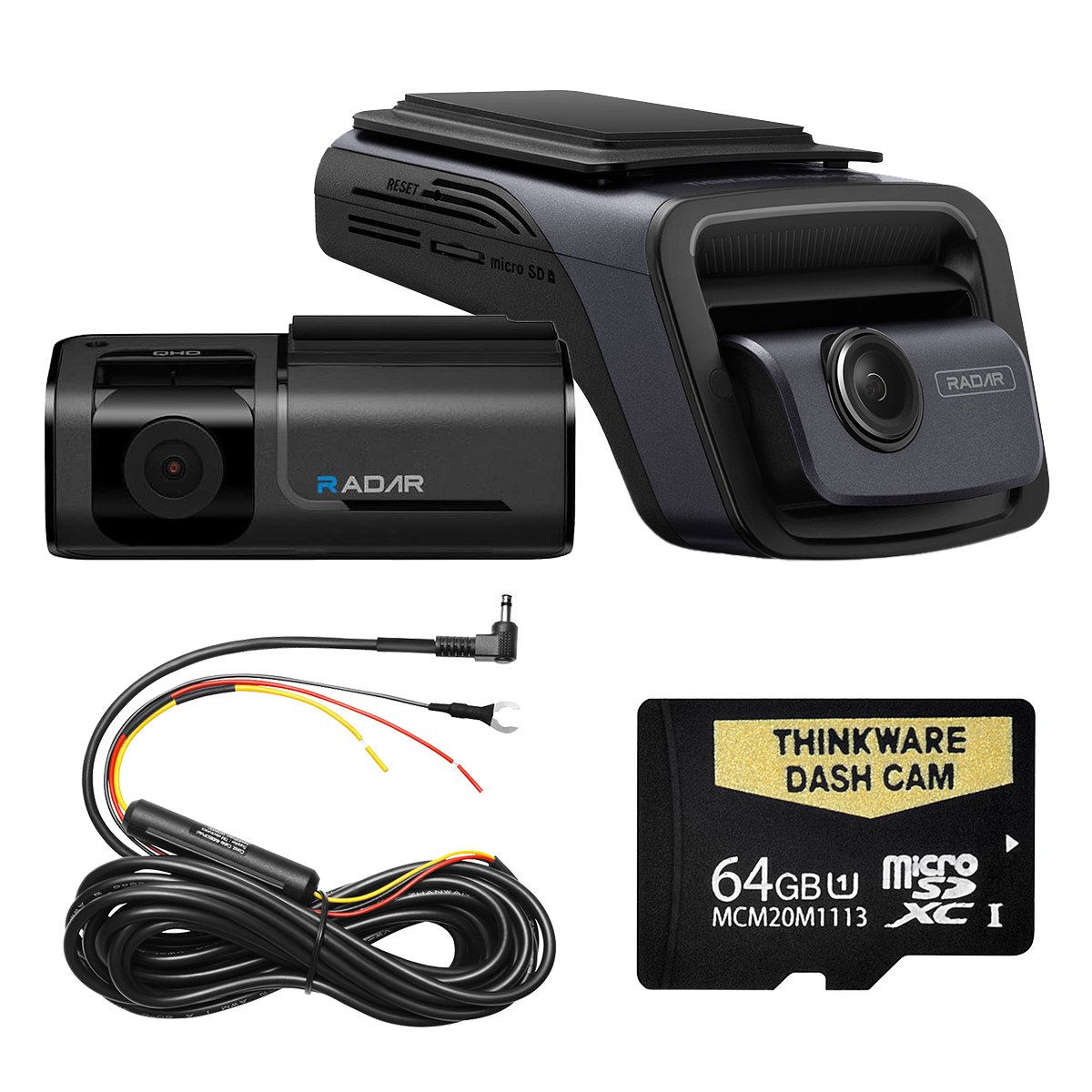 Thinkware U3000D 4K UHD Front Dash Cam + 2K QHD Rear Dash Cam-64gb