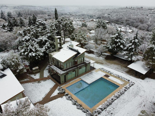 Vista aerea Casa Amai en invierno